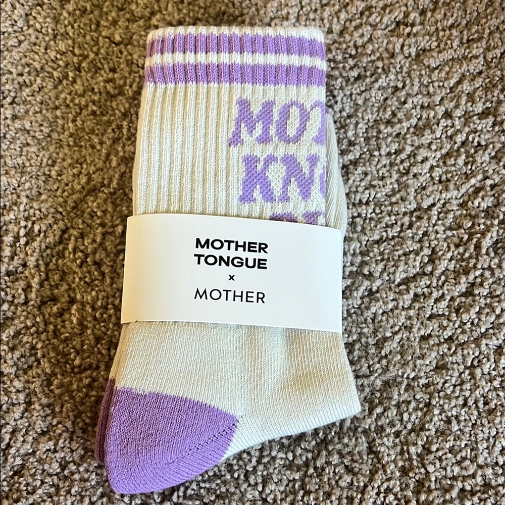 MOTHER Cream and Purple Socks